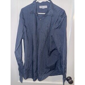 Old Navy Mens XL Regular Fit Navy Blue Long Sleeve Button Up Shirt